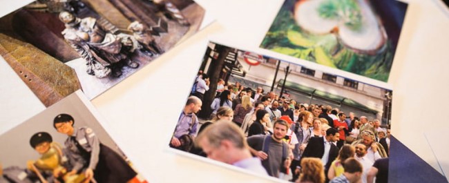 photos on a table